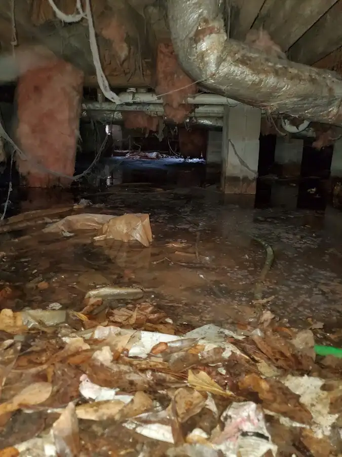 Crawl space flood assessment for Commercial Water Damage Restoration in Anamosa
